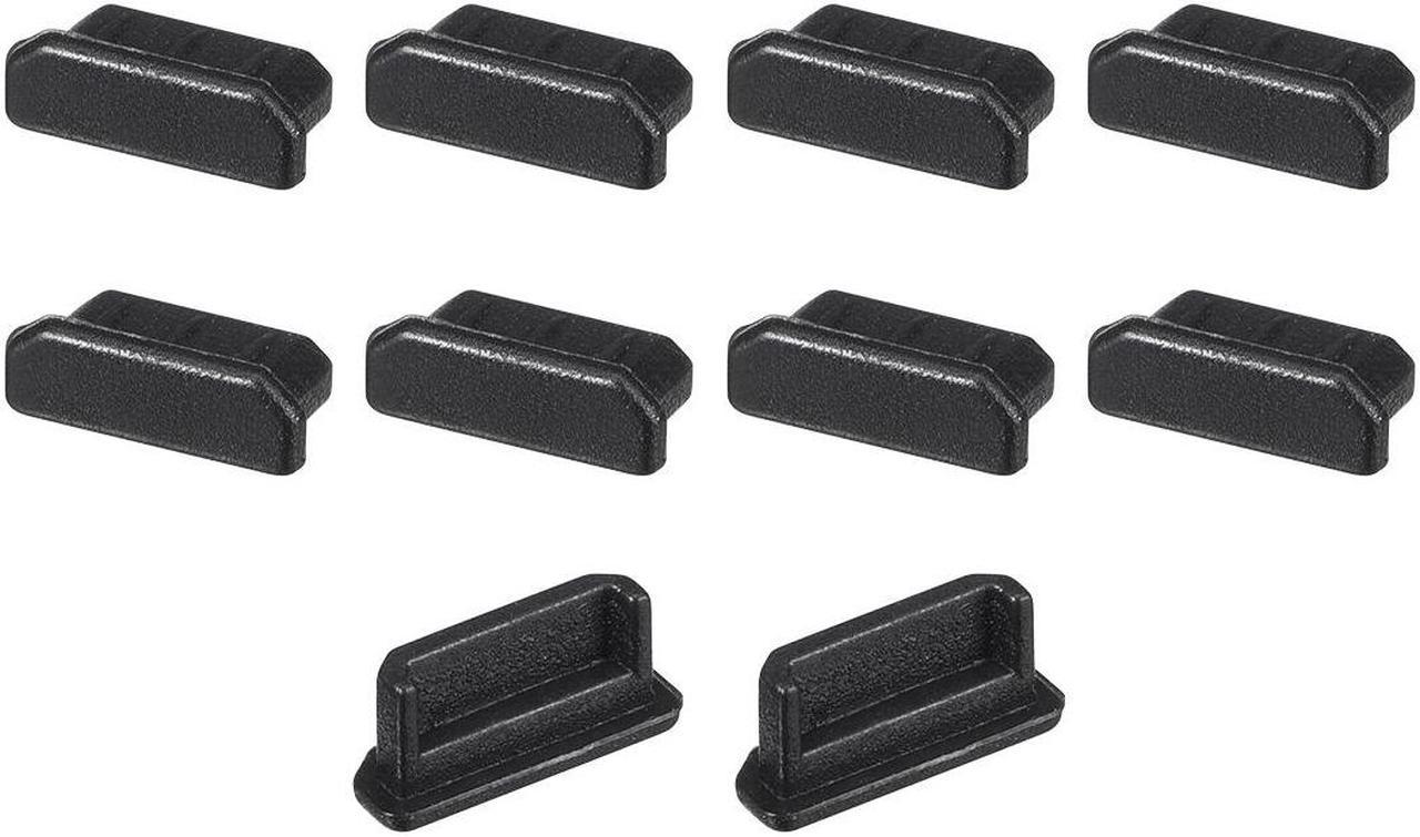 Silicone Tablet Mini  Male Port Anti-Dust Stopper Cap Cover Black 10pcs