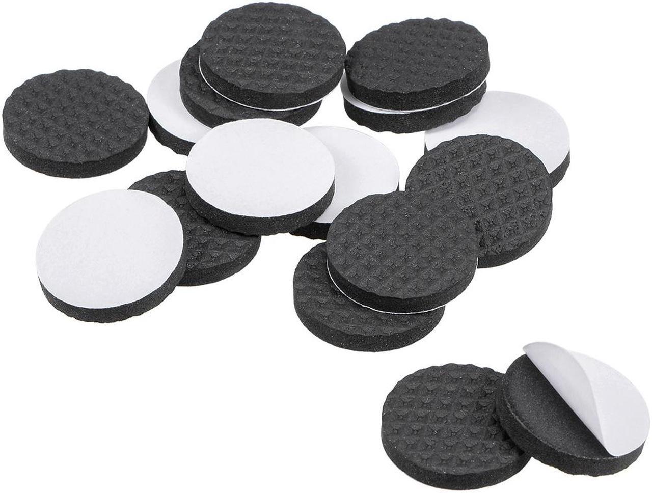 Furniture Pads Adhesive Rubber Pads 25mm Dia 4mm Thick Round Black 16Pcs