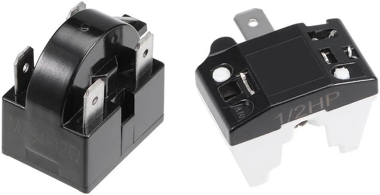 Main image of Refrigerator PTC Starter Relay 12 Ohm 4 Pin + Compressor Thermal Overload Protector 1/2HP 375W