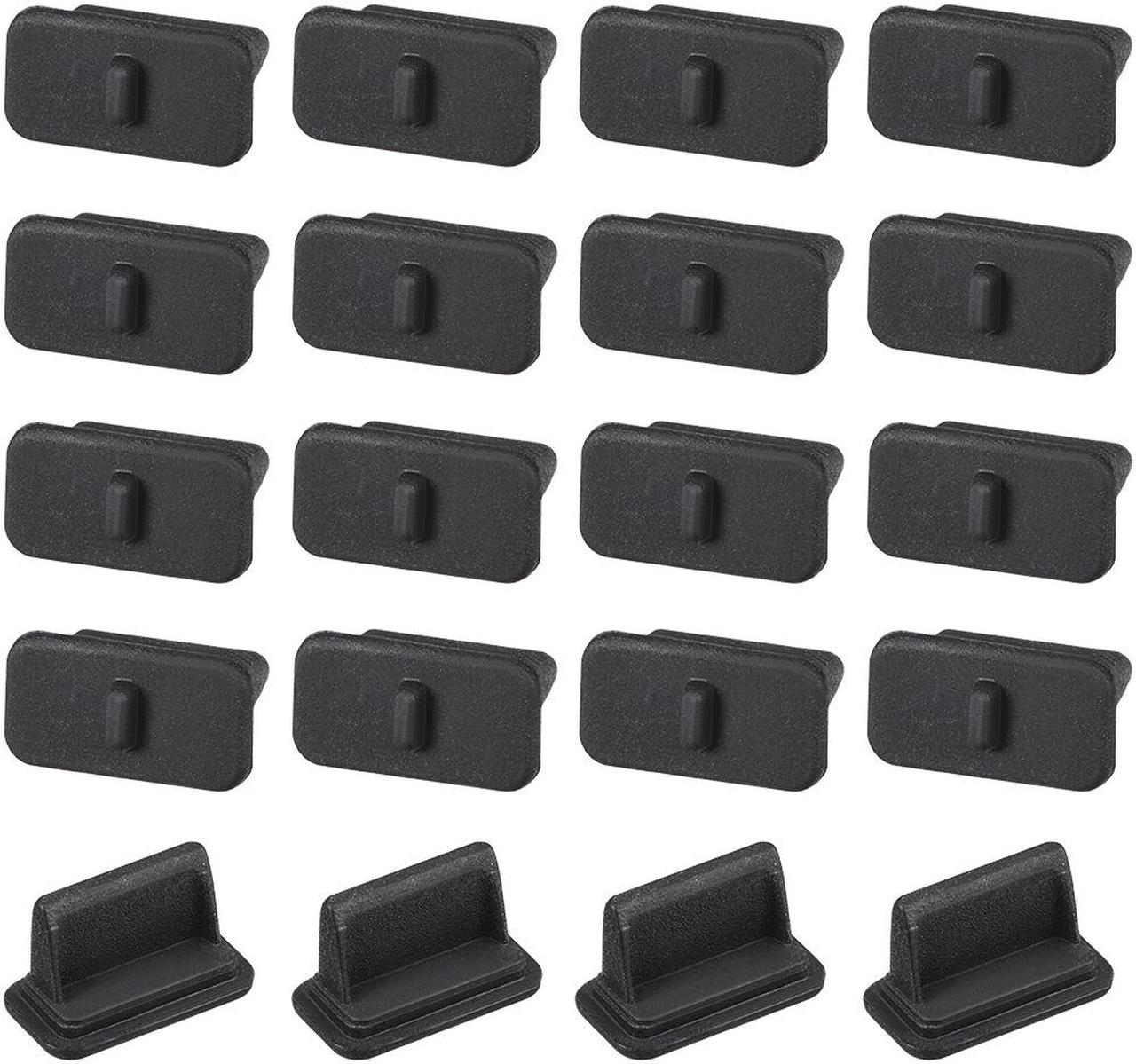 Silicone A3 USB Anti-Dust Stopper Cap Cover Black 20pcs