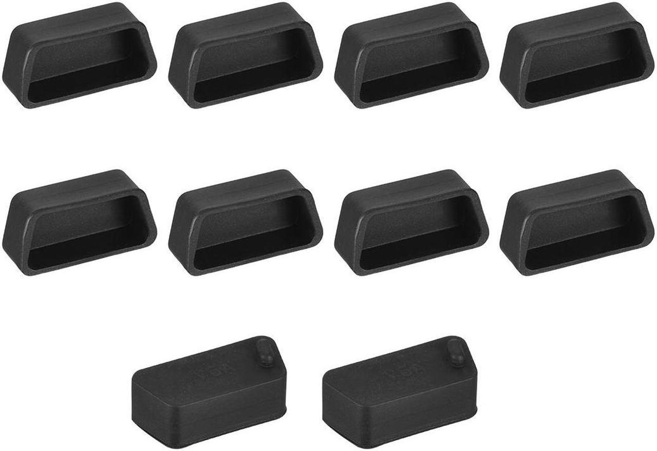 Silicone VGA Port Anti-Dust Stopper Cap Cover for DB9, RS232, Black 10pcs