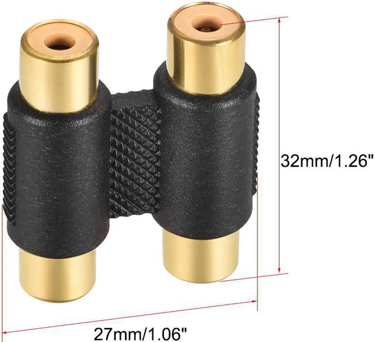 Alt view image 2 of 2 - RCA 2 Female to 2 Female Connector Stereo Audio Video Cable Adapter Coupler Gold-plated 1pcs