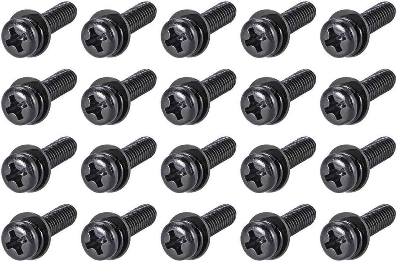 M5 x 18mm Carbon Steel Phillips Pan Head Machine Screws Bolts Combine with Spring Washer and Plain Washers 20pcs