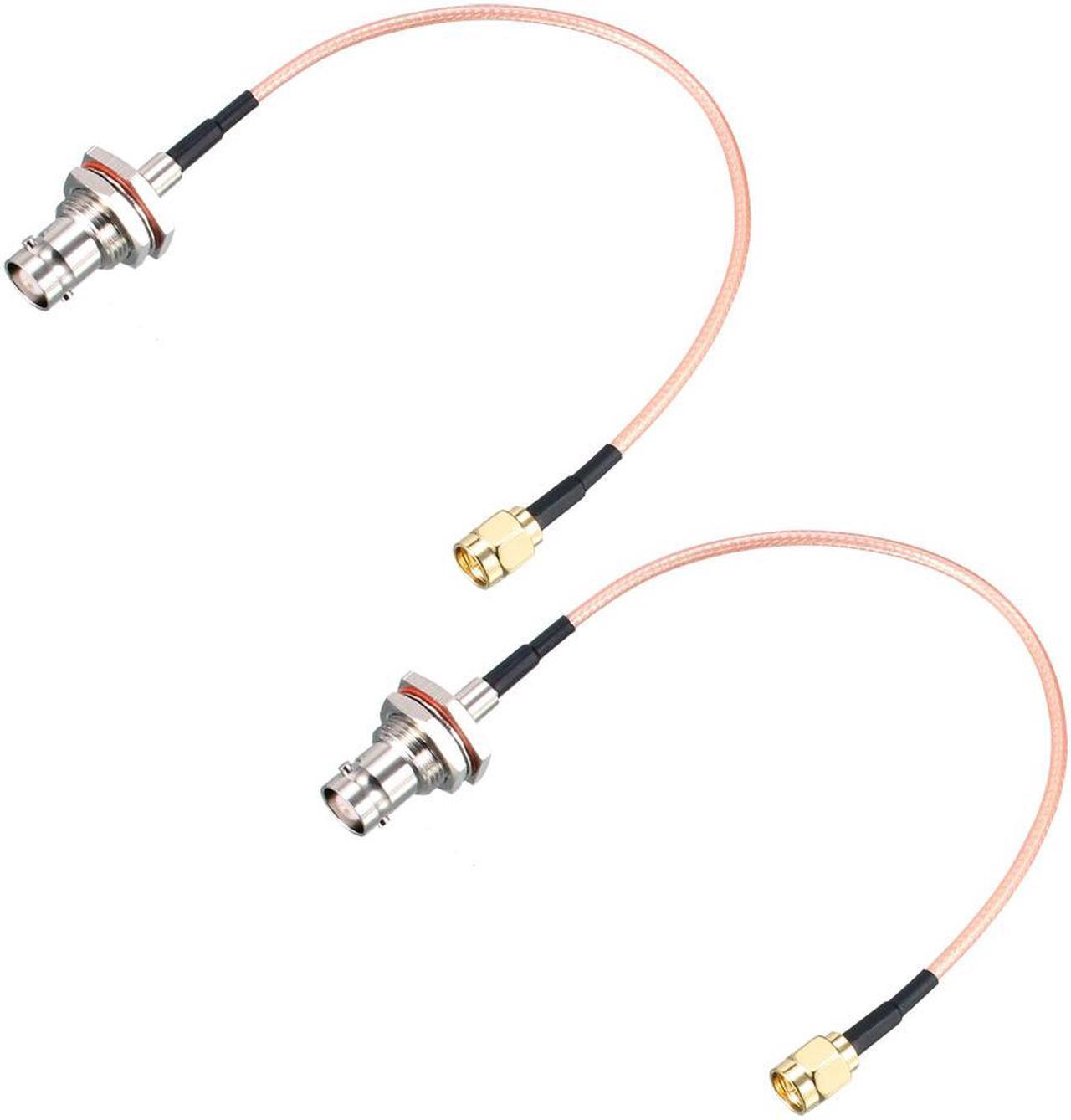 SMA Male to BNC Female Bulkhead RF Coaxial Cable RG316 Coax Cable 8 Inch 2pcs