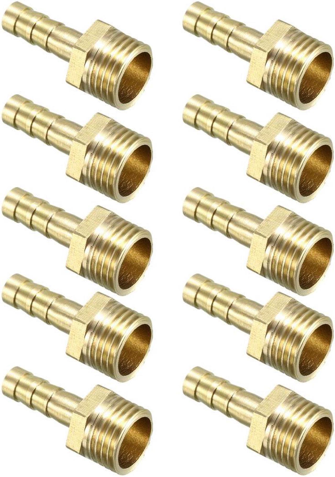 Brass Barb Hose Fitting Connector Adapter 6mm Barbed x 1/4 PT Male Pipe 10pcs