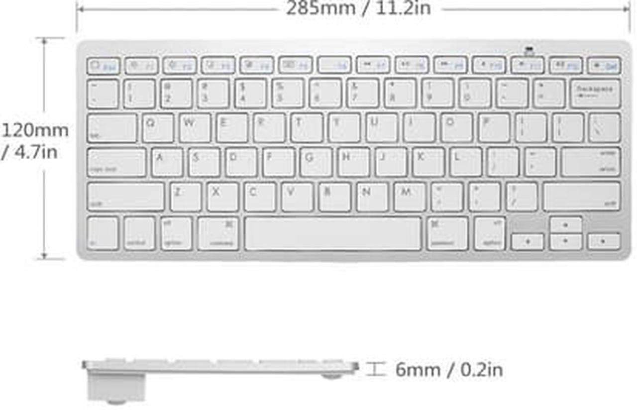 Alt view image 3 of 5 - Anker T300 Ultra-Slim Mini Bluetooth 3.0 Wireless Keyboard for Tablets 98ANSLM78-WBTA