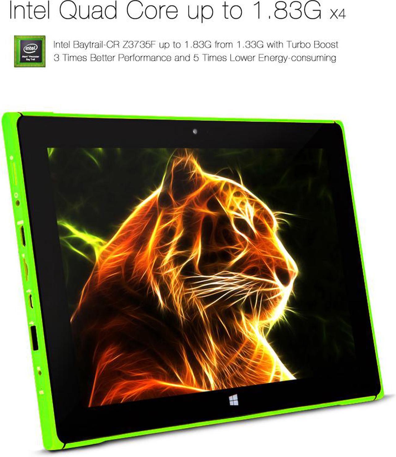 Alt view image 3 of 7 - iRULU Walknbook 10.1 Inch PC, 32GB Hybrid Laptop, 2-In-1 Tablet, Microsoft Windows 10 OS, Quad Core, IPS Display, Detachable Keyboard With Stand (Green)