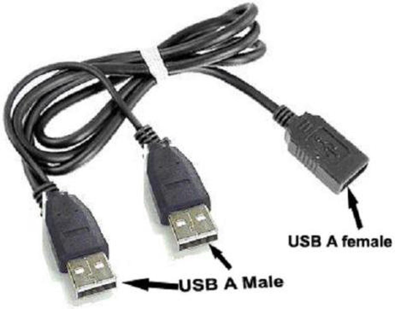 NEW USB Y Cable Splitter YC150B Extension Cord 1 Female - 2 Male - More Power Supply