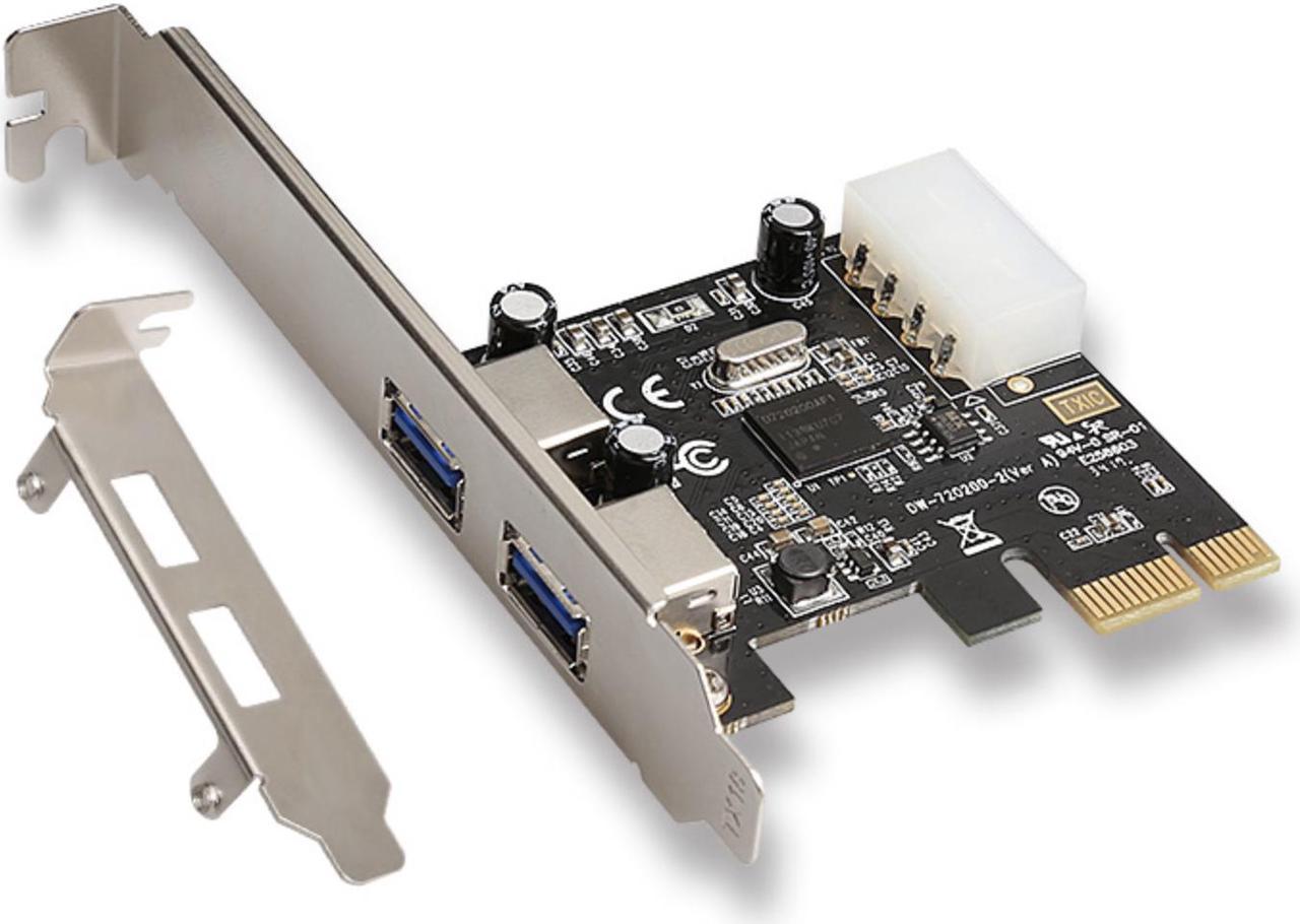 PCI-E PCI Express 1x  to Dual Port USB 3.0 HUB PCI Express Expansion Card Adapter High Speed up to 5Gbps Add On Cards With Low Profile Bracket