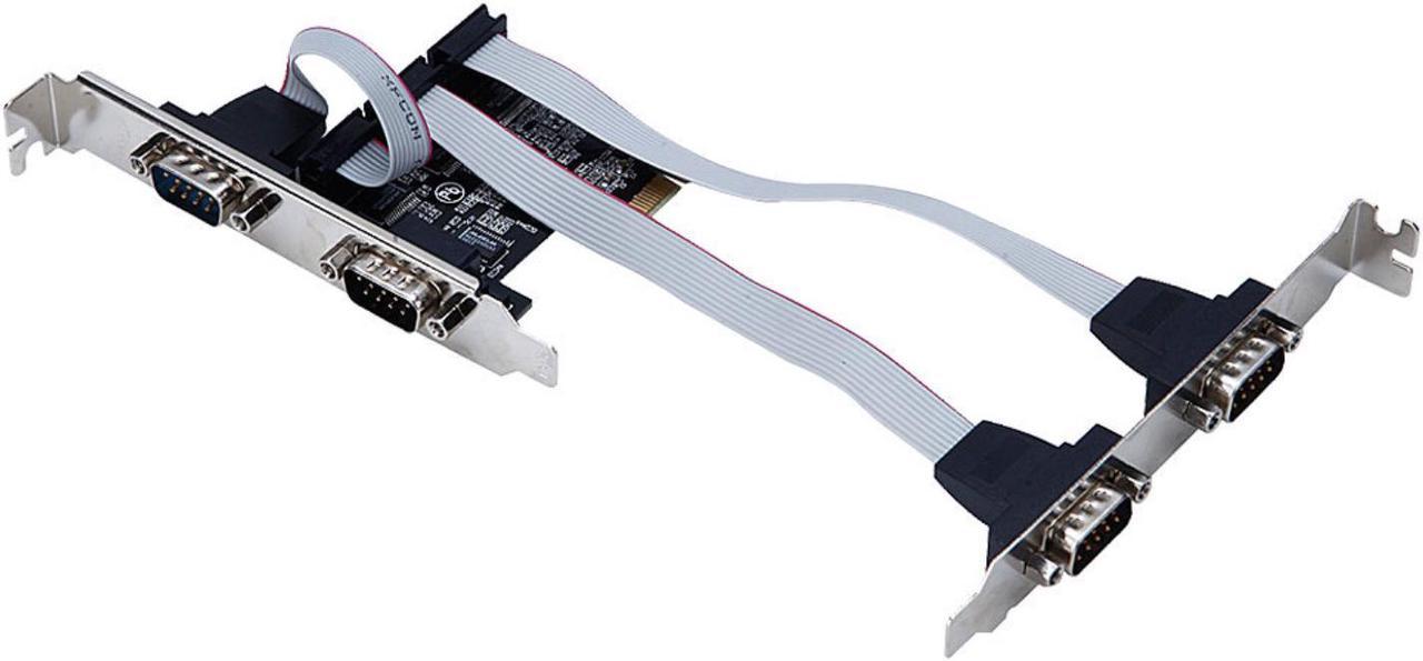 PCI Express PCI-E 1X to 4 ports   RS232 DB9 COM Serial add on card Expansion I/O riser card