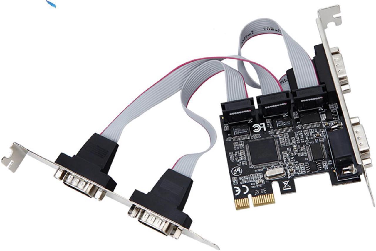 PCI express 4 ports Serial PCI-e 1x card Multi RS232 DB9 COM port PCIe I/O riser expansion card