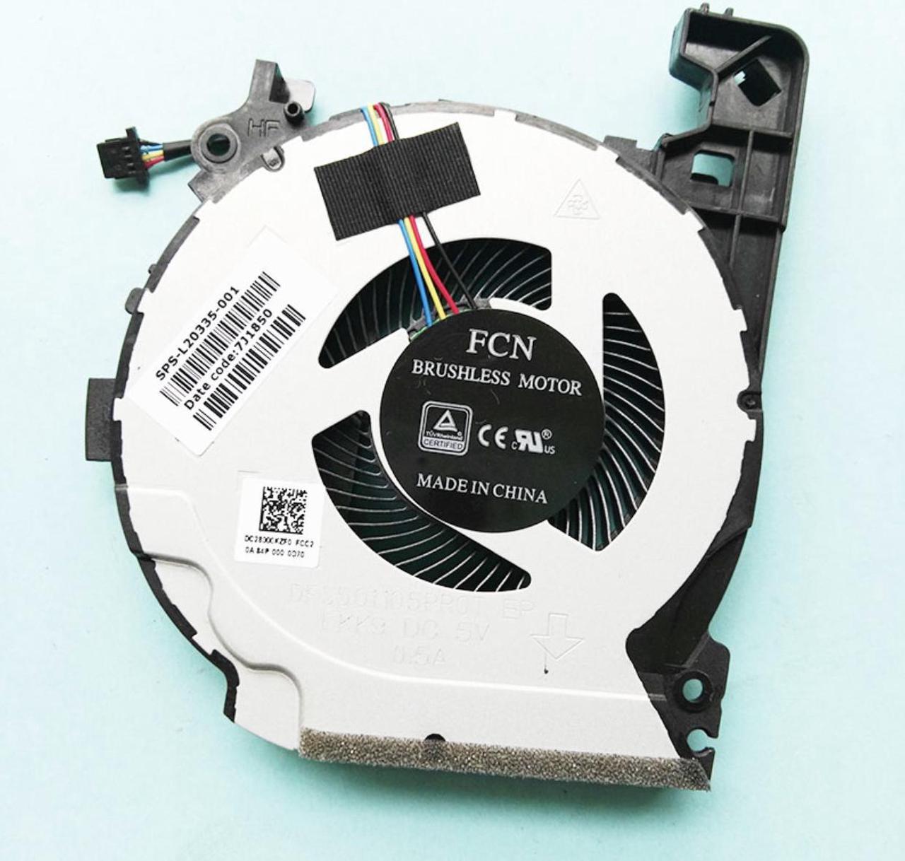 New 4 wire CPU  COOLING FAN COOLER FOR HP PAVILION 15-CX0068TX 15-CX0058WM 15-CX 15-CX0160TX  5-CX0060TX TPN-C133 DFS501105PR0T FKK9 L20335-001