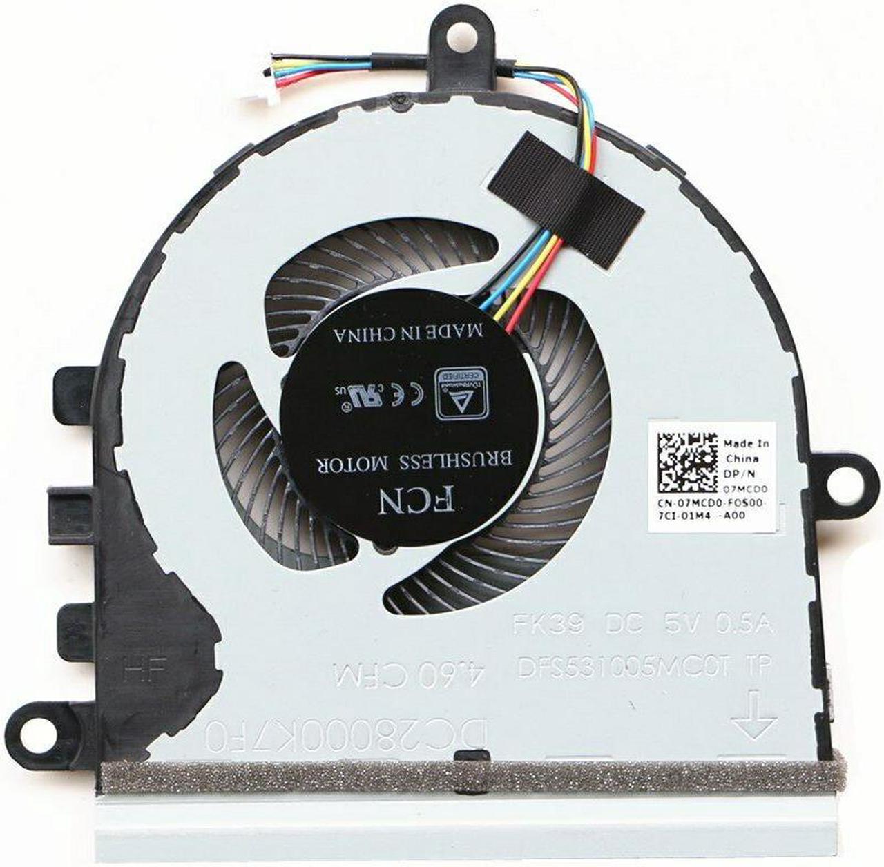 4 wire Laptop Cpu Fan Dell Inspiron 15-5575 15-5570 P75F Cpu Cooling Fan 07MCD0 DFS531005MC0T FK39 DC28000K7F0