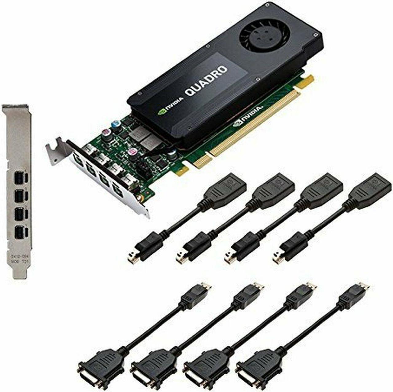 PNY Nvidia Quadro K1200 4GB GDDR5 4x Mini DP Video Graphics Card VCQK1200DVI-PB