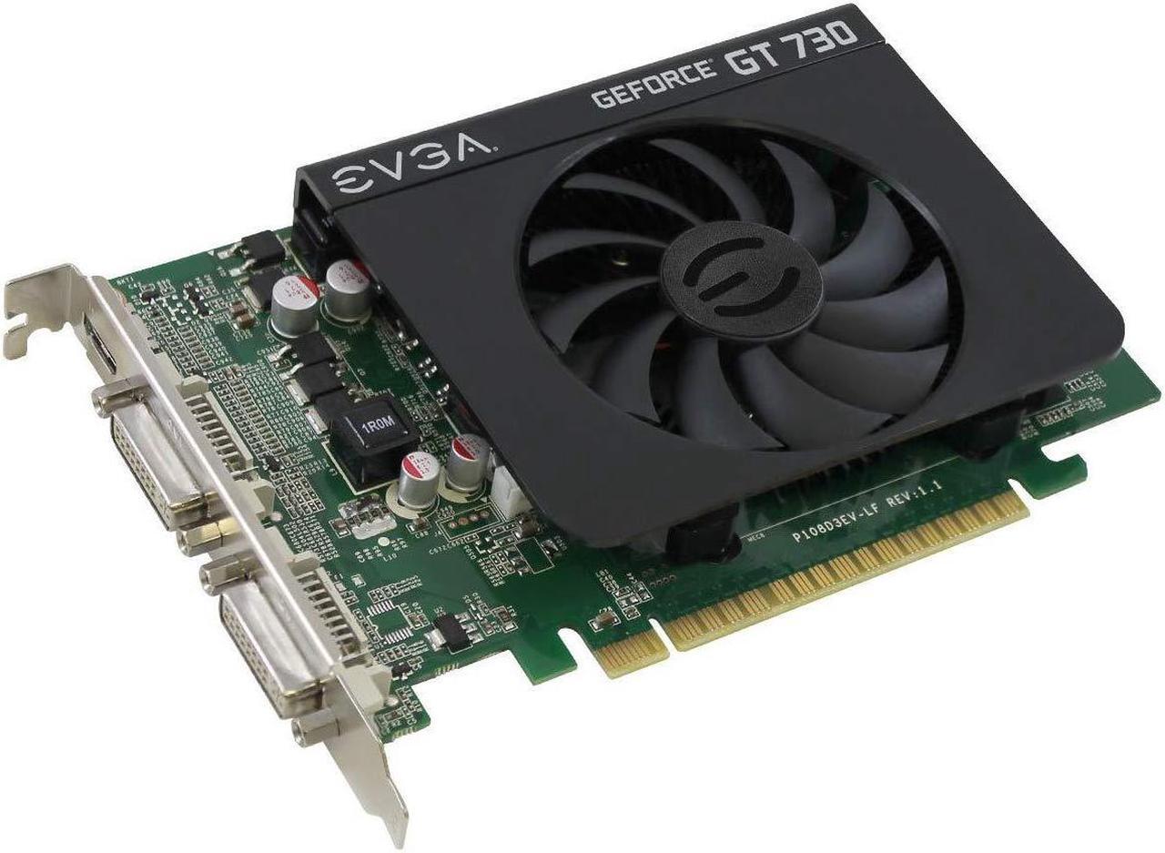 Alt view image 3 of 7 - EVGA GeForce GT 730 1GB DDR3 128bit Dual DVI mHDMI Graphics Card 01G-P3-2731-KR