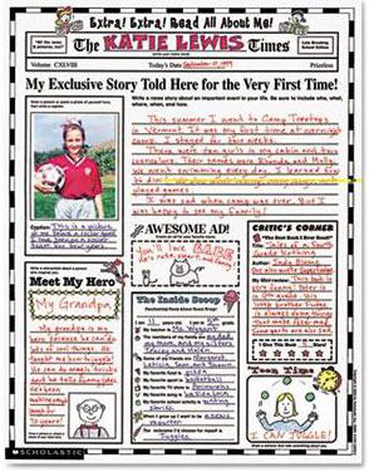 Scholastic Instant Personal Poster Sets Extra Extra Read All About Me 17" x 22"