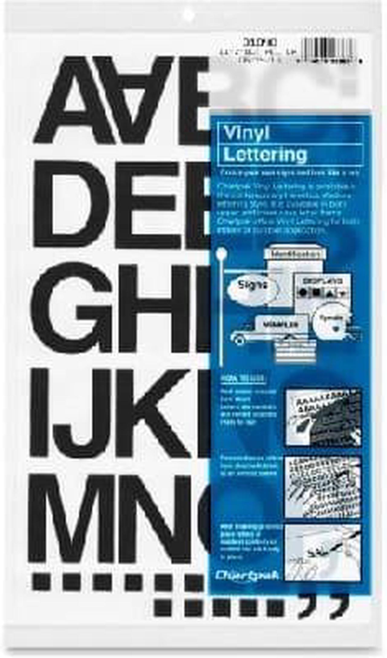 Alt view image 2 of 7 - Press-On Vinyl Letters & Numbers, Self Adhesive, Black, 1 1/2"h, 37/Pa