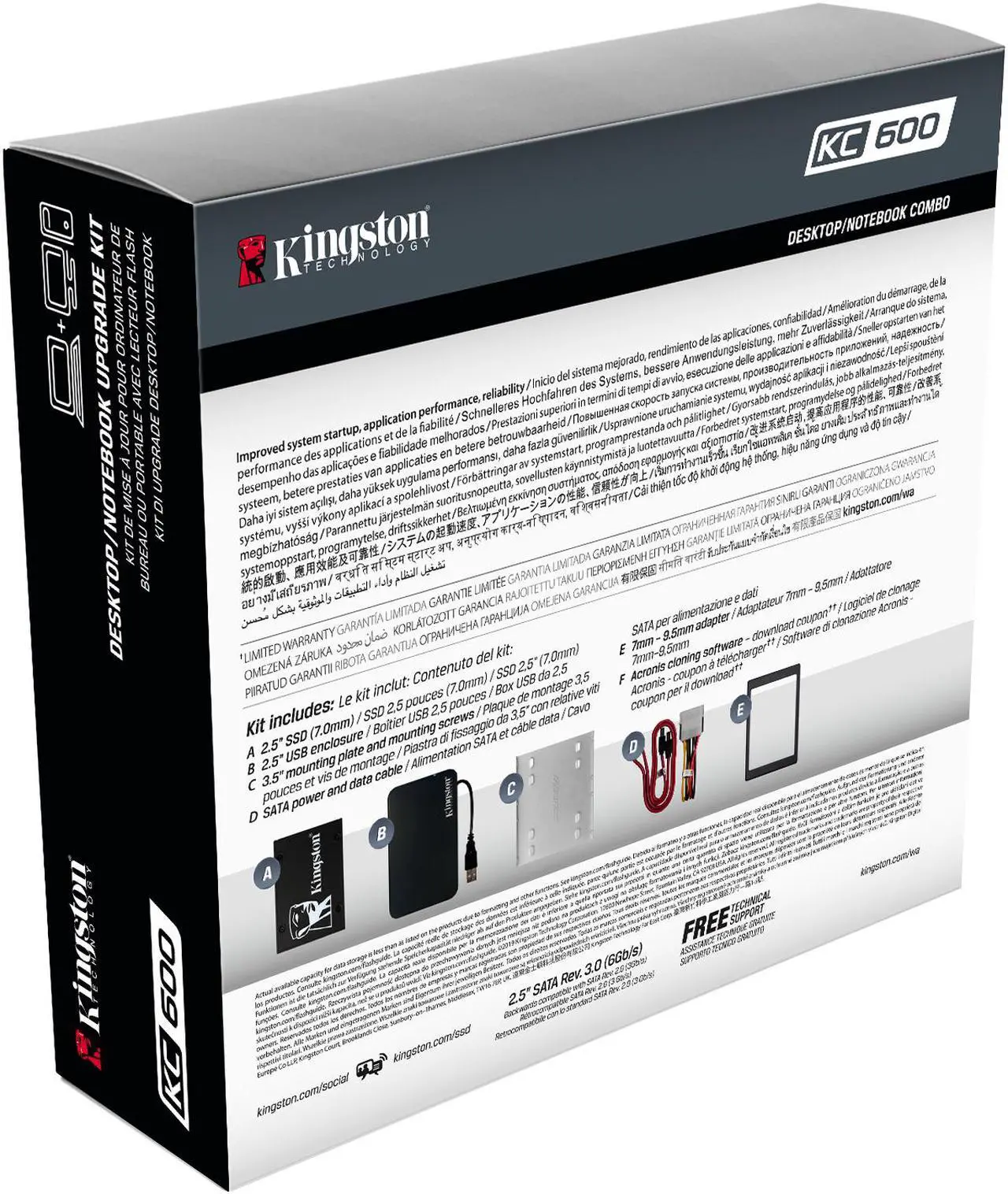 Alt view image 6 of 20 - Kingston KC600 2.5" 512GB SATA III 3D TLC Internal Solid State Drive (SSD) SKC600B/512G