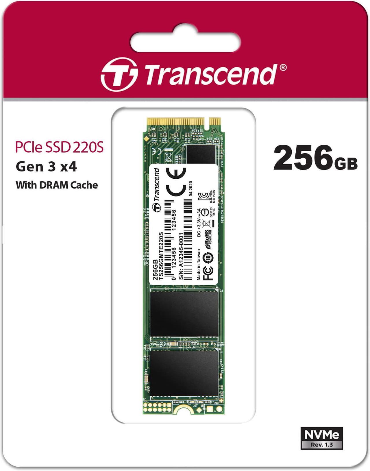 Alt view image 4 of 17 - Transcend 220S 256GB NVMe PCIe 3.0 x4 Double-sided M.2 2280 Internal Solid State Disk TS256GMTE220S