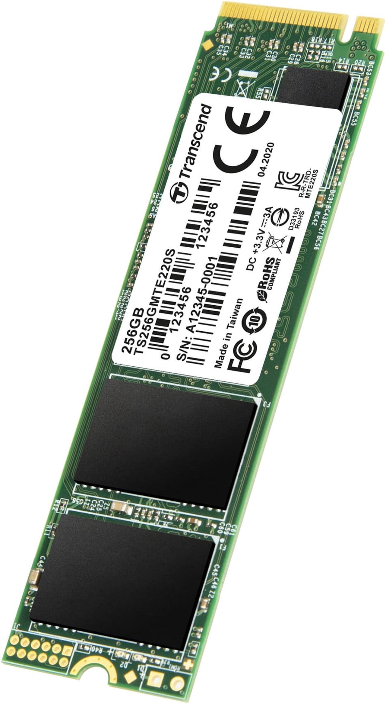 Alt view image 5 of 17 - Transcend 220S 256GB NVMe PCIe 3.0 x4 Double-sided M.2 2280 Internal Solid State Disk TS256GMTE220S