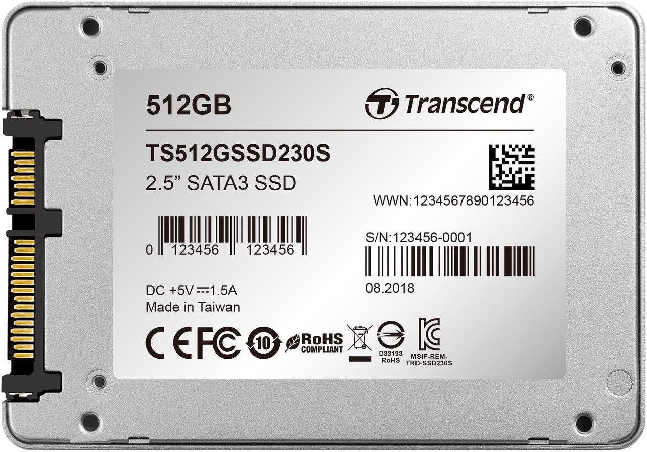 Alt view image 5 of 13 - TRANSCEND TS512GSSD230S 512GB SSD230S SSD SATA 3 2.5IN