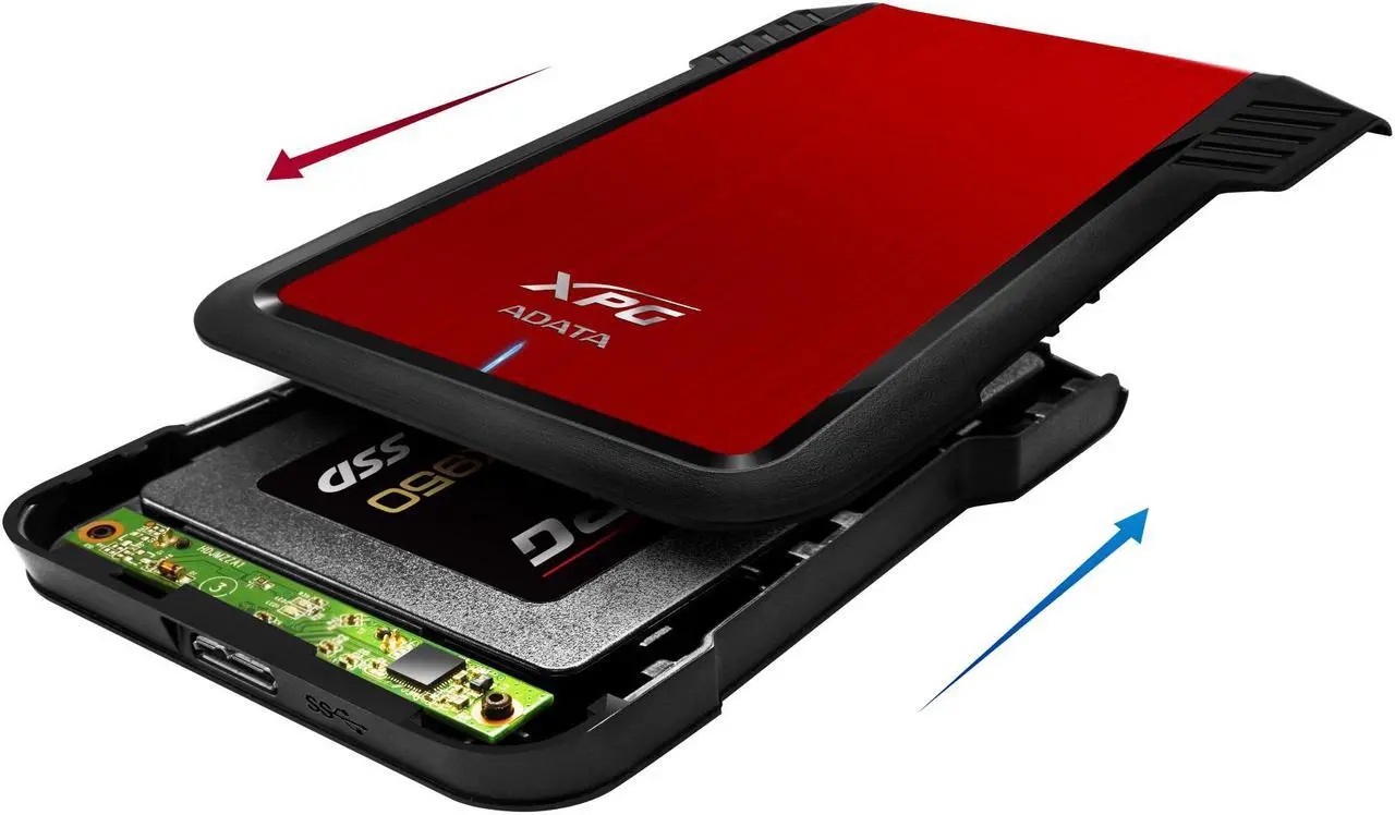 Alt view image 6 of 11 - ADATA XPG EX500 - Storage enclosure - 2.5" - SATA 6Gb/s - 600 MBps - USB 3.1 - red