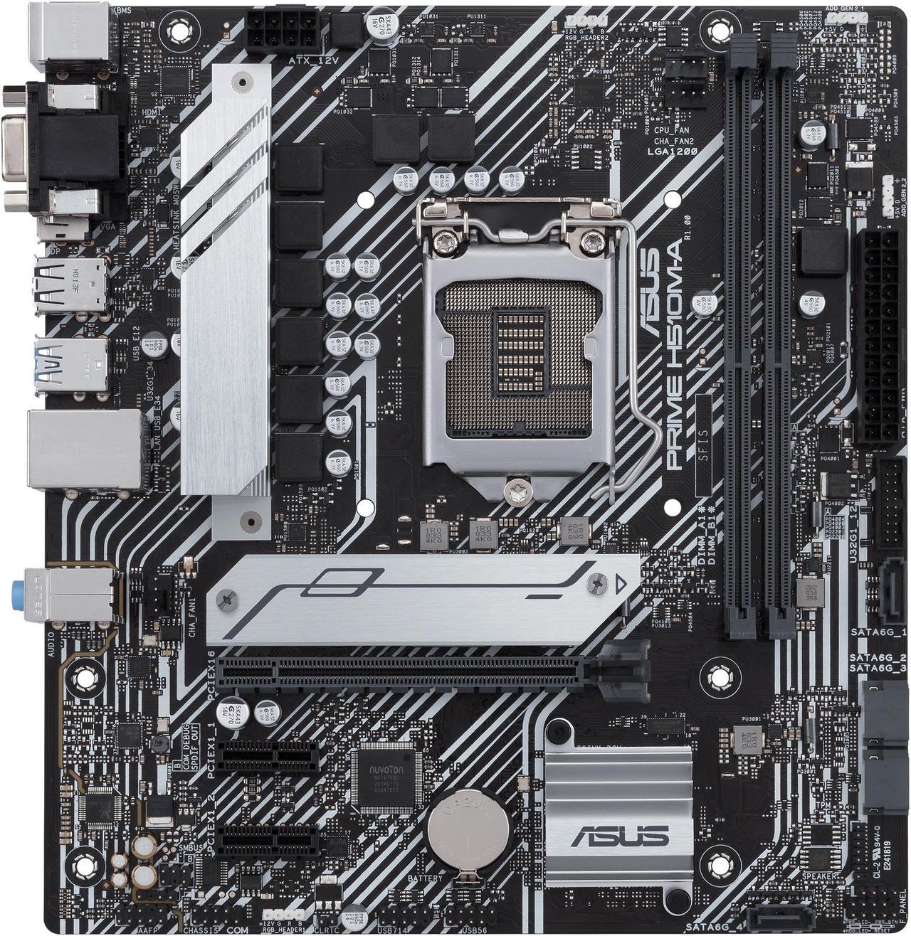 ASUS PRIME H510M-A LGA 1200 Intel H510 SATA 6Gb/s Micro ATX Intel Motherboard