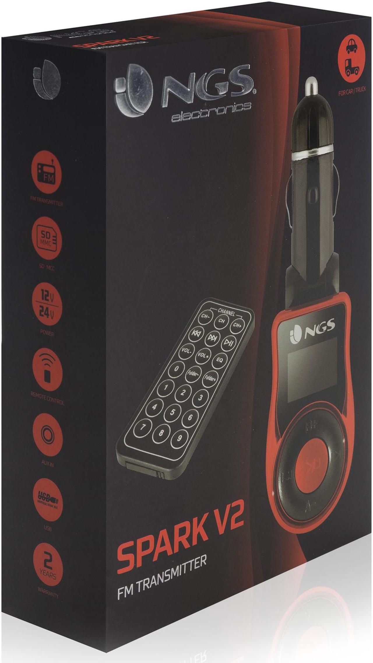 Alt view image 3 of 3 - NGS SparkV2 Car FM Transmitter MP3, USB, SD/MMC, AUX IN