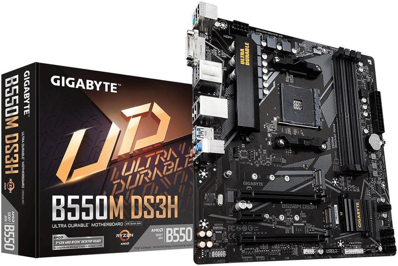 GIGABYTE B550M DS3H AM4 AMD B550 SATA 6Gb/s Micro ATX AMD Motherboard