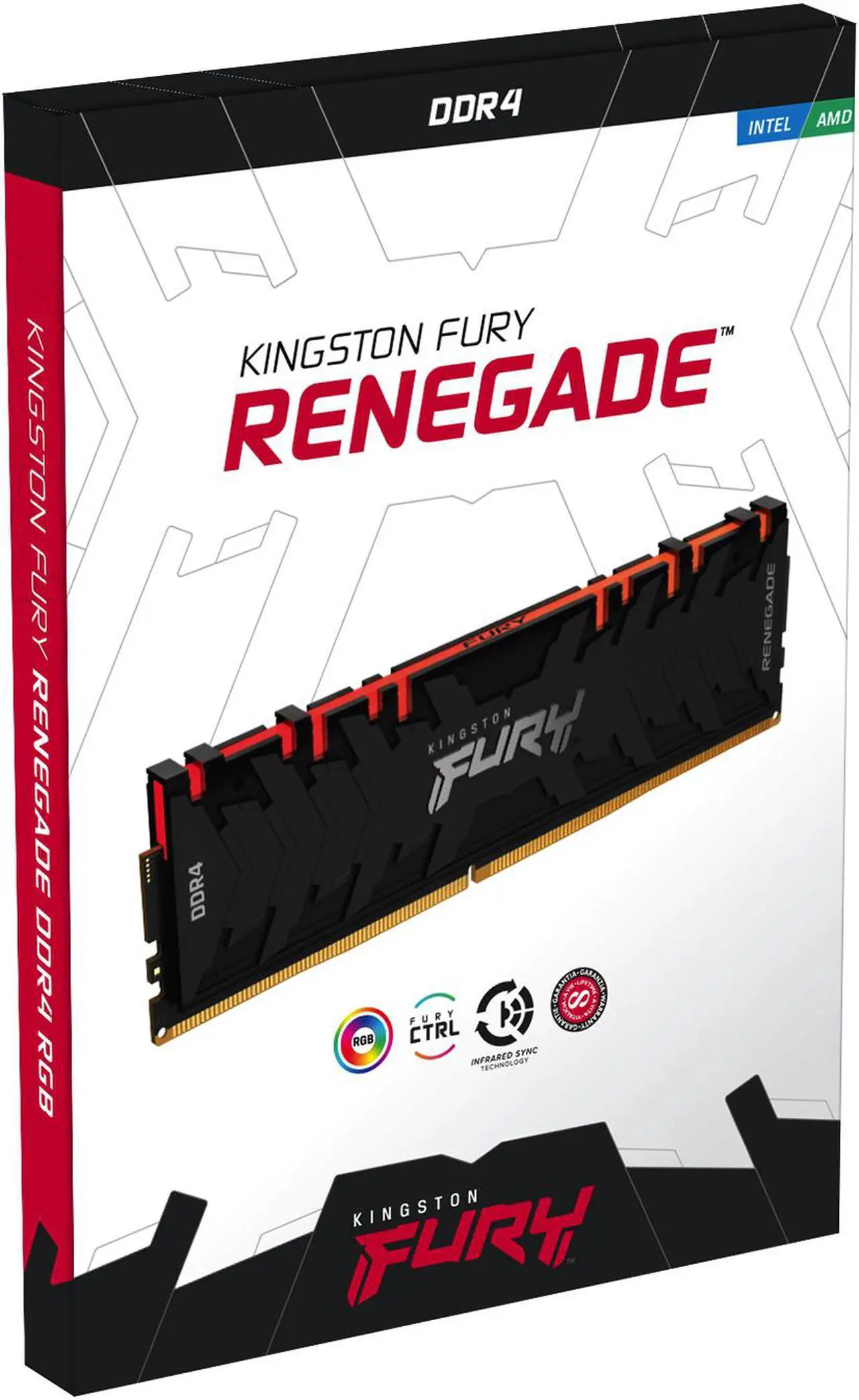 Alt view image 6 of 15 - Kingston FURY Renegade RGB 8GB 3600MHz DDR4 Single Memory Module (1 x 8GB) KF436C16RBA/8