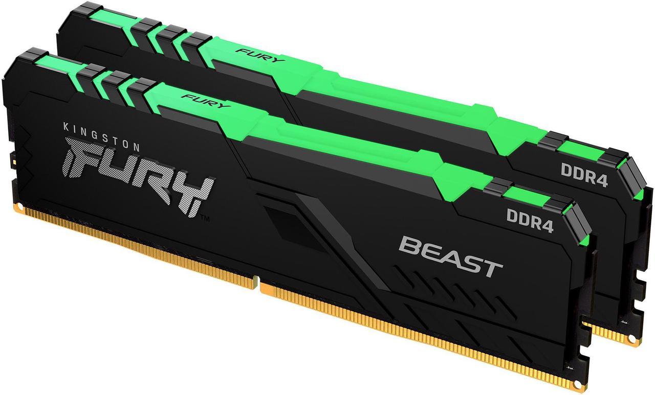 Kingston FURY Beast RGB 16GB (2 x 8GB) DDR4 3600MHz Dual Memory Kit KF436C17BBAK2/16