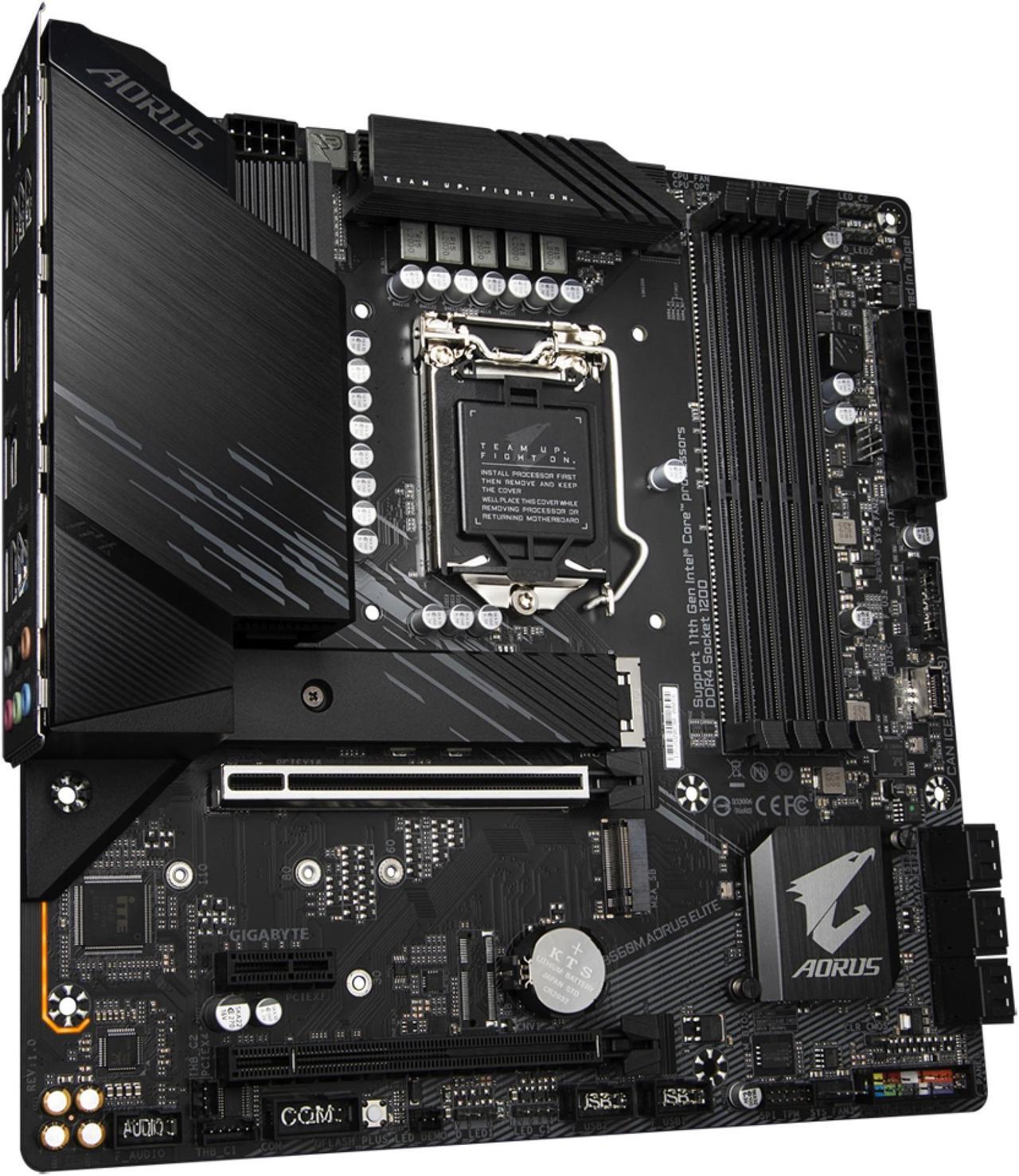 Alt view image 2 of 5 - GIGABYTE AORUS B560M AORUS ELITE LGA 1200 Intel B560 SATA 6Gb/s Micro ATX Intel Motherboard