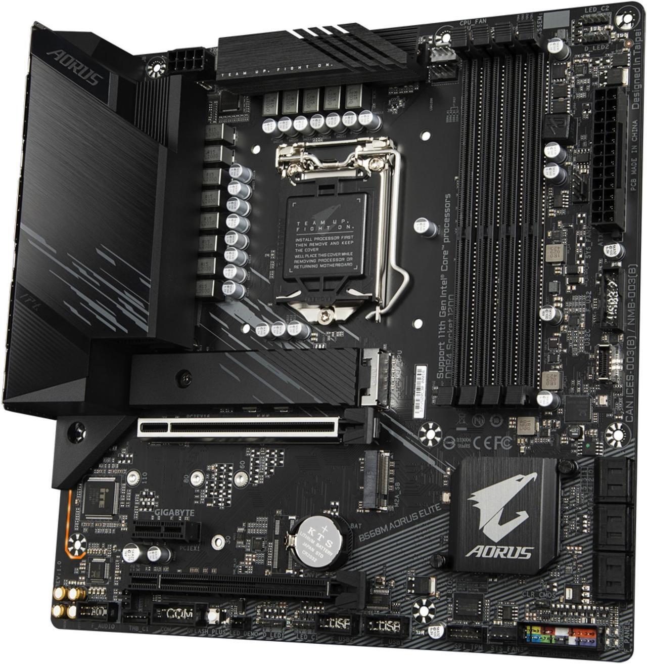 Alt view image 3 of 5 - GIGABYTE AORUS B560M AORUS ELITE LGA 1200 Intel B560 SATA 6Gb/s Micro ATX Intel Motherboard