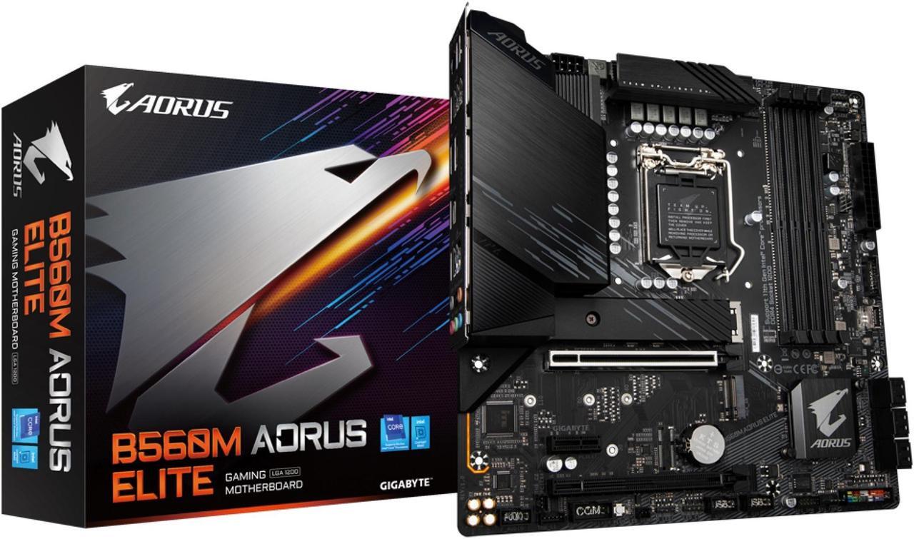 Alt view image 5 of 5 - GIGABYTE AORUS B560M AORUS ELITE LGA 1200 Intel B560 SATA 6Gb/s Micro ATX Intel Motherboard