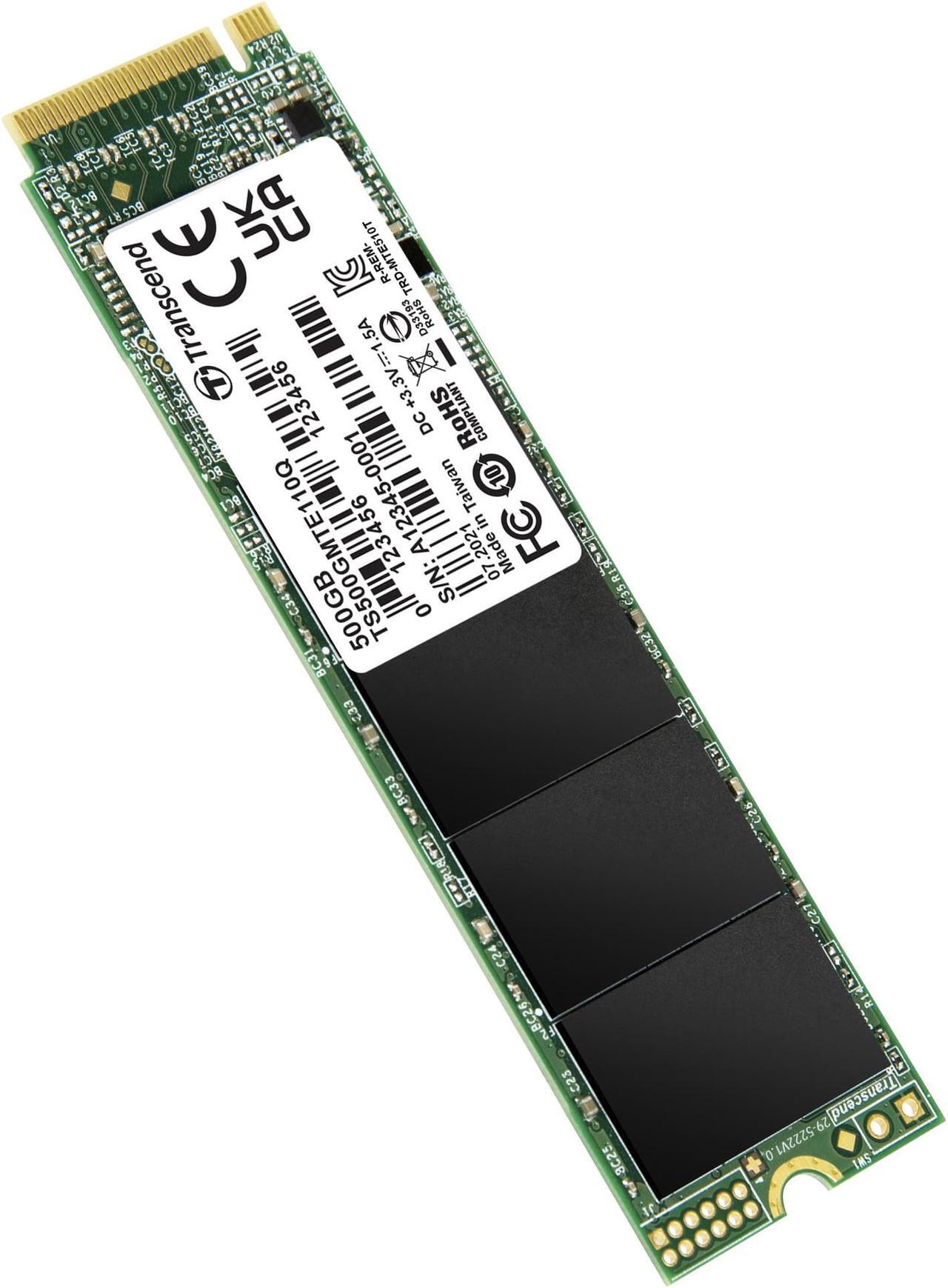 Alt view image 3 of 8 - Transcend 500GB, M.2 2280,PCIe Gen3x4, M-Key, QLC, DRAM-less