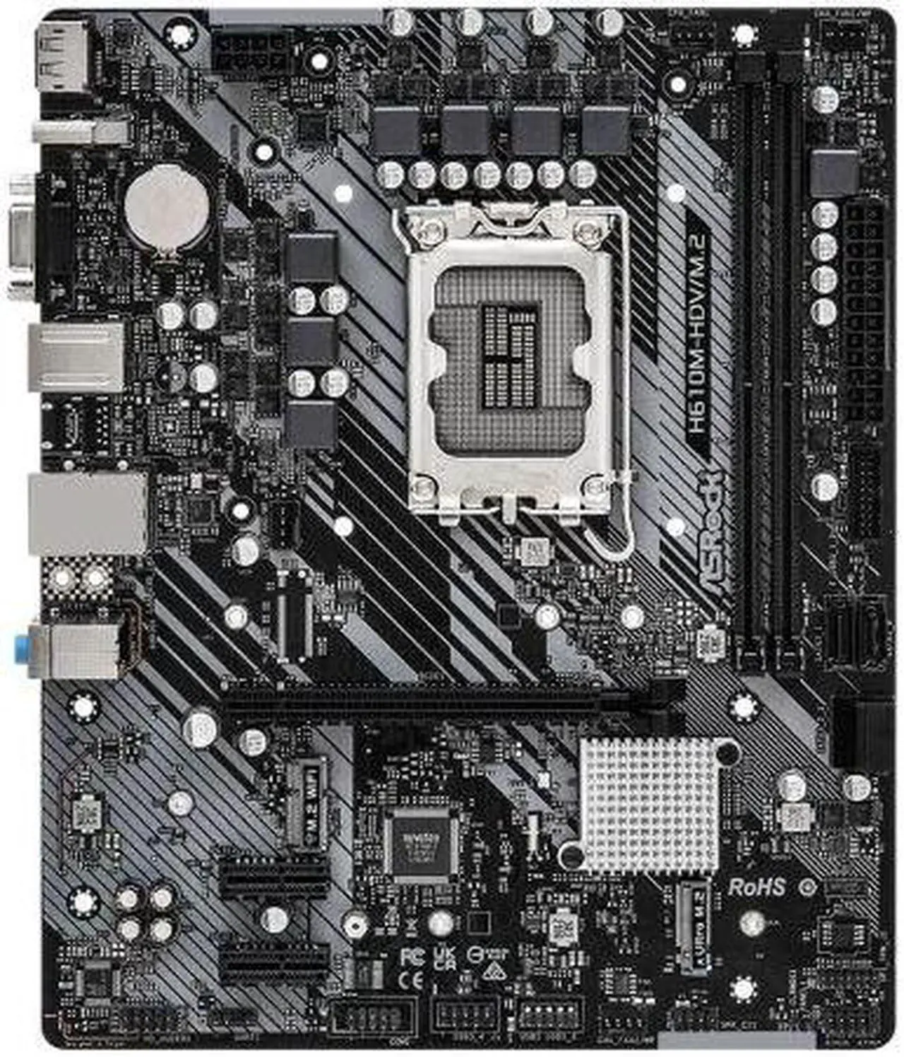 Alt view image 2 of 2 - ASRock Intel H610 LGA 1700 Micro ATX DDR4 Motherboard