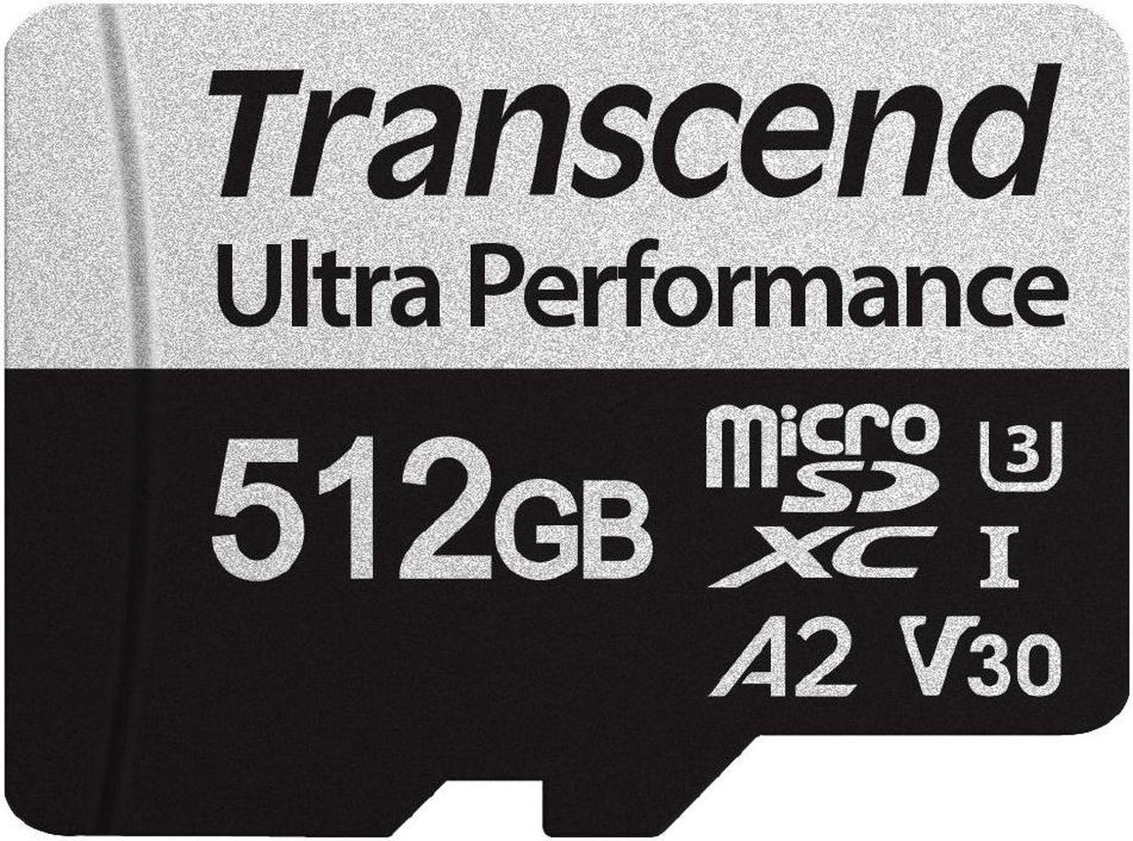 512GB Transcend 340S microSD UHS-I U3 A2 Ultra Performance Memory Card w/Adapter