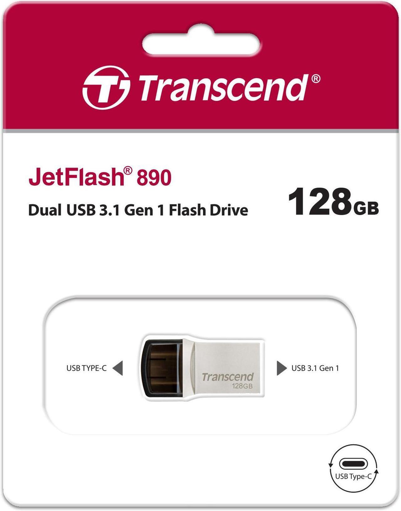 Alt view image 12 of 12 - Transcend USB Memory 128GB USB3.1 Gen1 Type-A / Type-C Both Connectors Compact Type [Free Data Recovery Software] TS128GJF890S