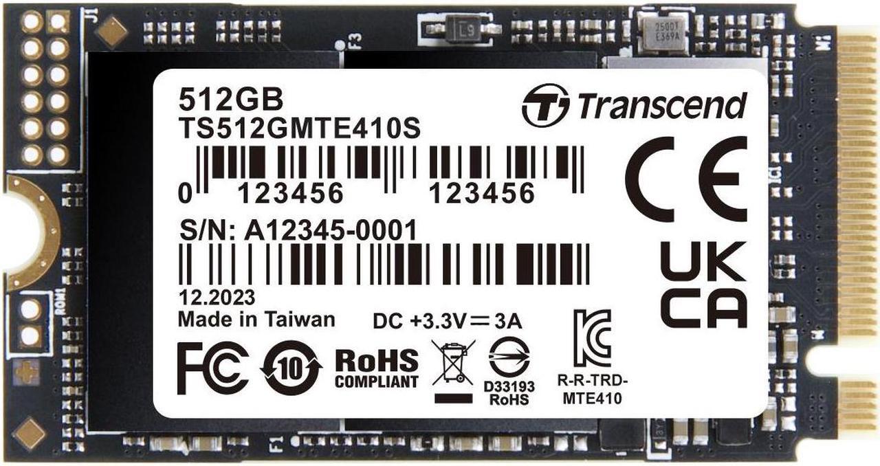 Main image of 512GB Transcend 410S NVMe PCIe 4.0 M.2 2242 Gen4 x4 Internal SSD