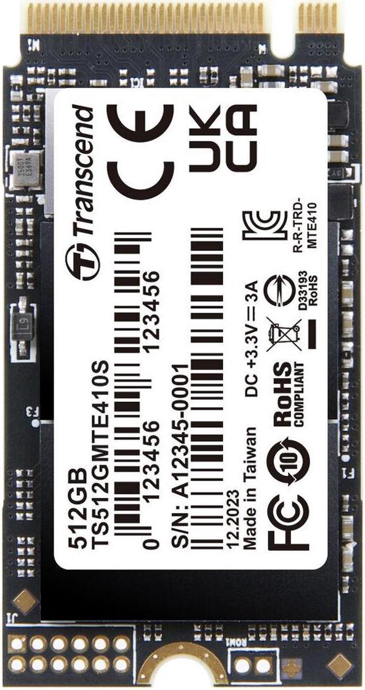Alt view image 3 of 3 - 512GB Transcend 410S NVMe PCIe 4.0 M.2 2242 Gen4 x4 Internal SSD