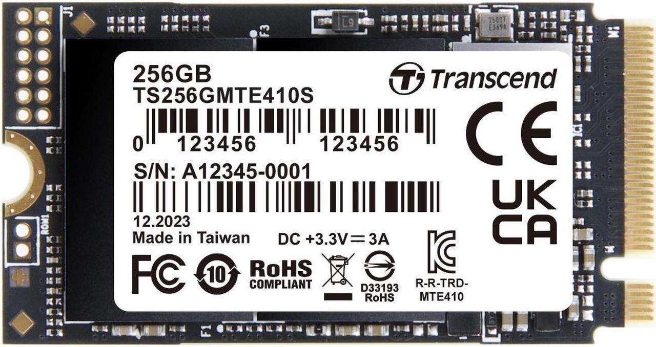 Main image of 256GB Transcend 410S NVMe PCIe 4.0 M.2 2242 Gen4 x4 Internal SSD