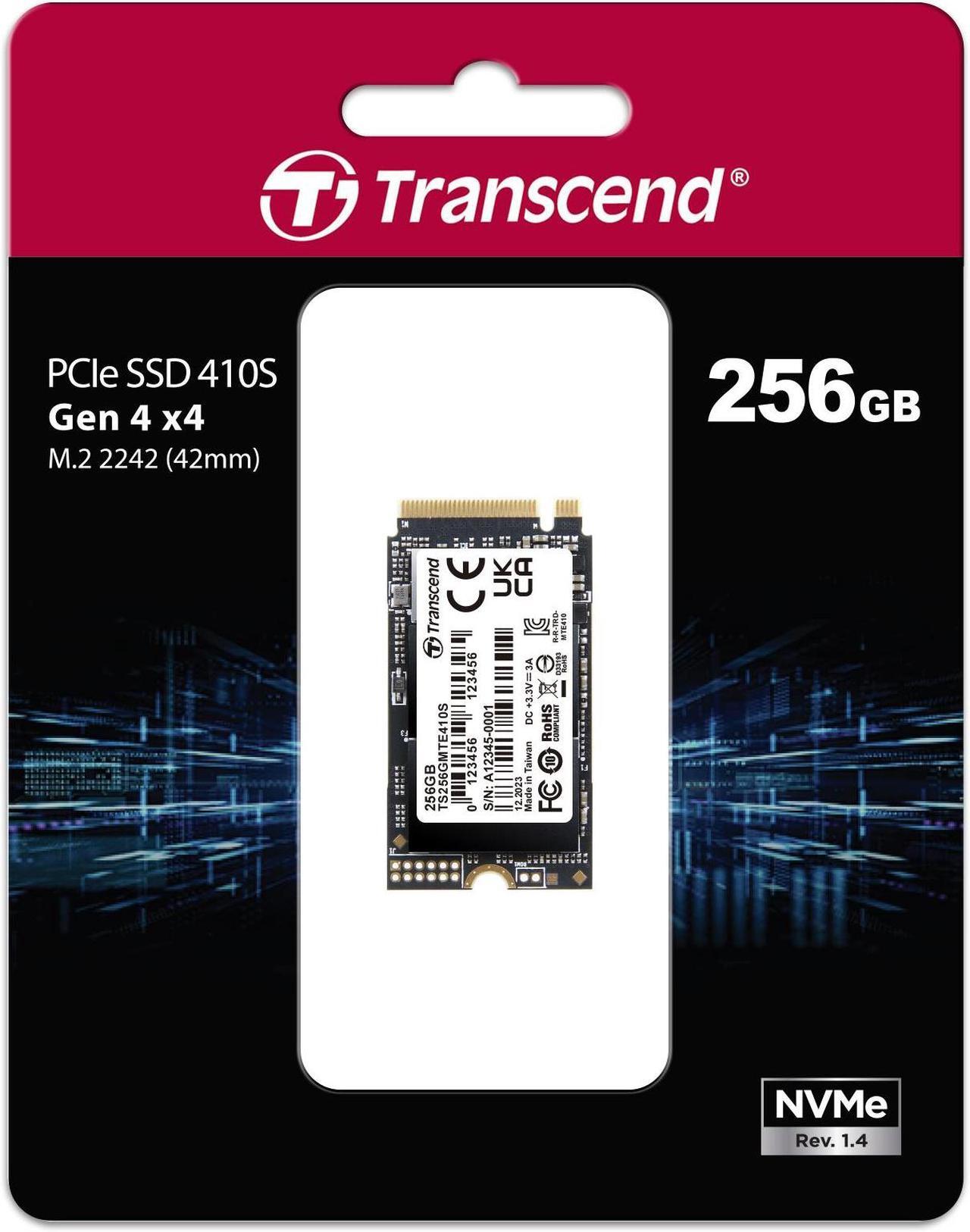 Alt view image 2 of 3 - 256GB Transcend 410S NVMe PCIe 4.0 M.2 2242 Gen4 x4 Internal SSD