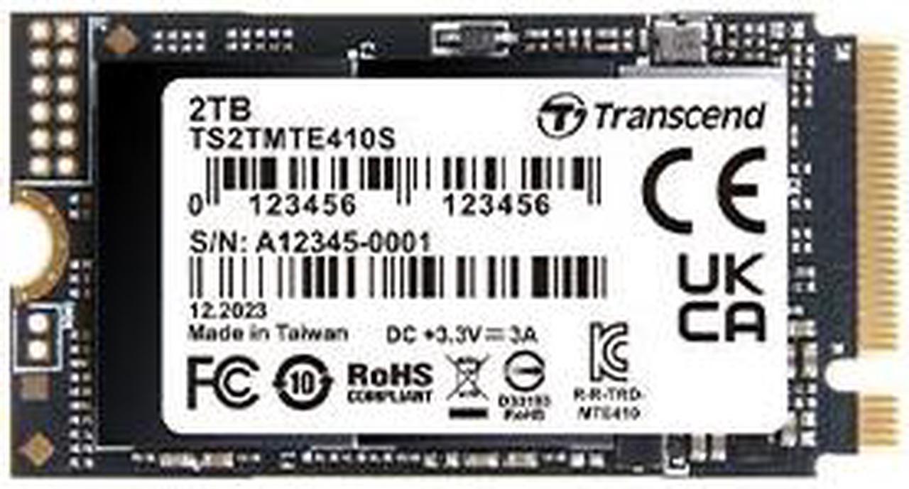 Alt view image 3 of 3 - 2TB Transcend 410S NVMe PCIe 4.0 M.2 2242 Gen4 x4 Internal SSD