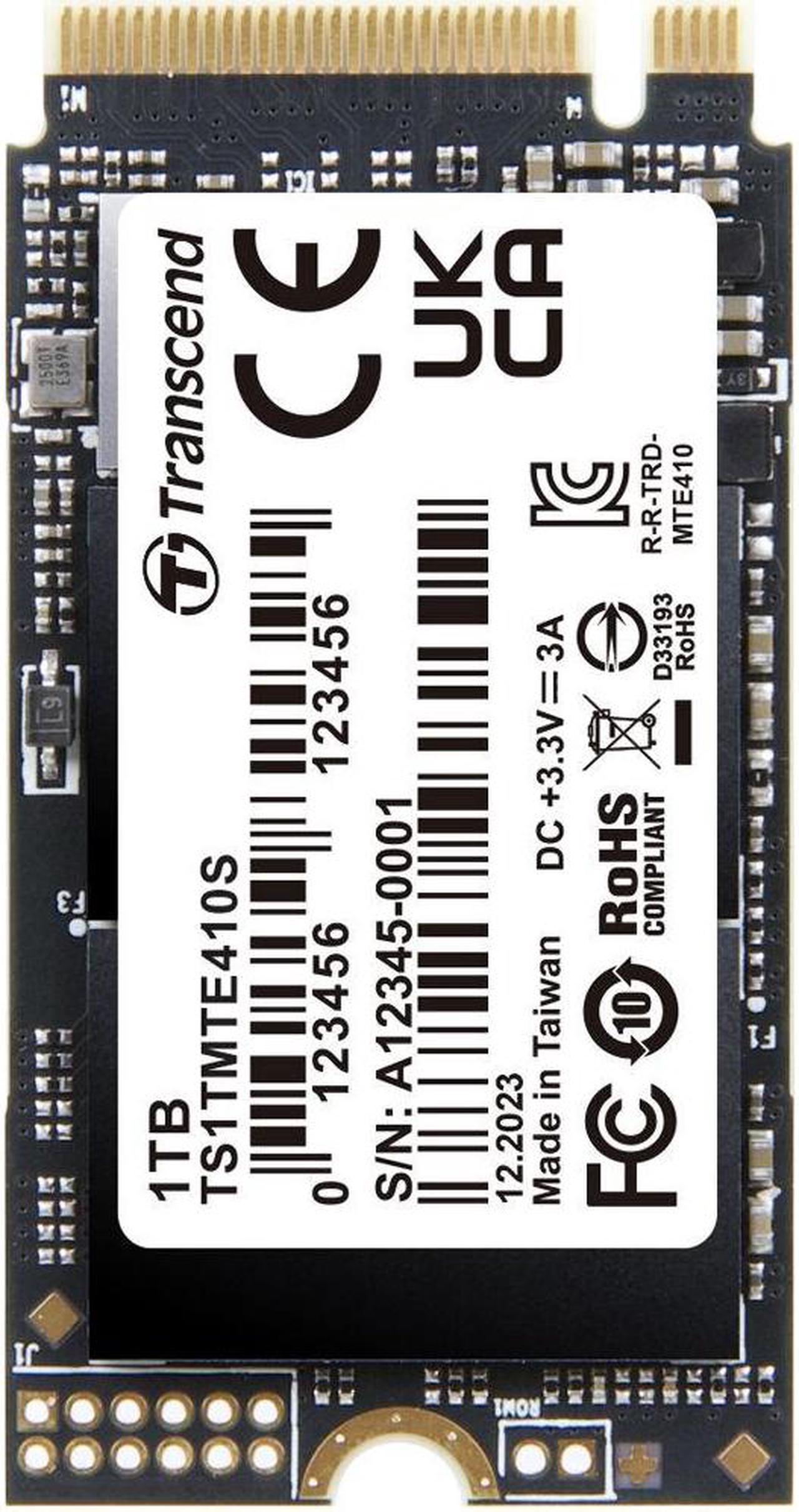 Alt view image 3 of 3 - 1TB Transcend 410S NVMe PCIe 4.0 M.2 2242 Gen4 x4 Internal SSD