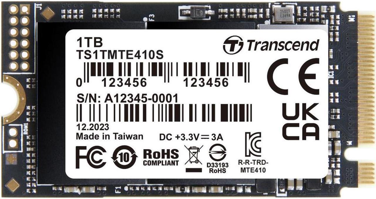 Main image of 1TB Transcend 410S NVMe PCIe 4.0 M.2 2242 Gen4 x4 Internal SSD