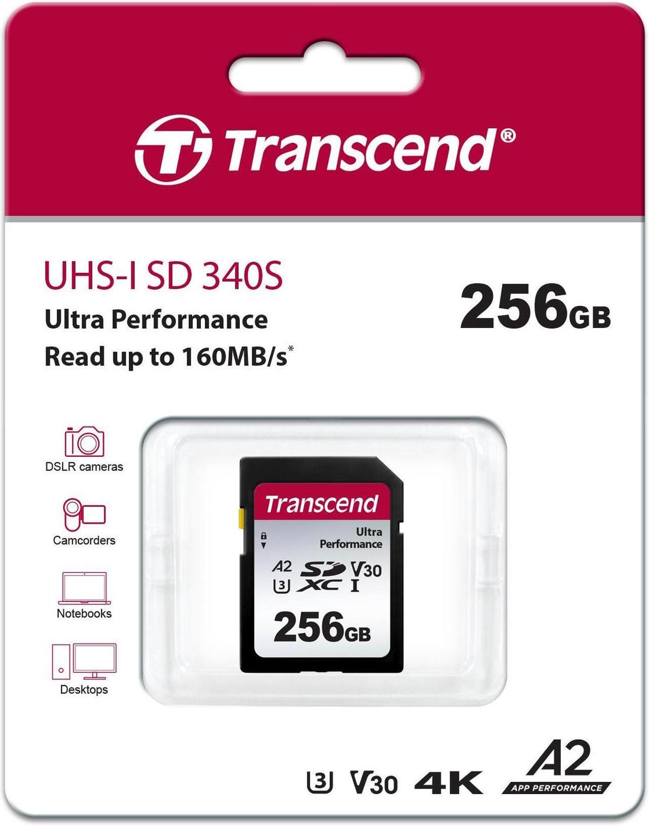 Alt view image 2 of 2 - 256GB Transcend UHS-I SD 340S Ultra Performance SD Card U3 A1 V30