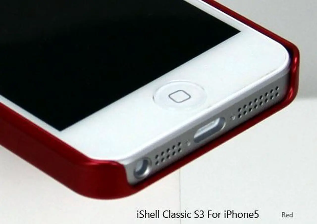 Main image of Shield classic iShell Red Snap-On Case + High Quality Screen Protector for iPhone 5 Model CS-APP-iP5-RD