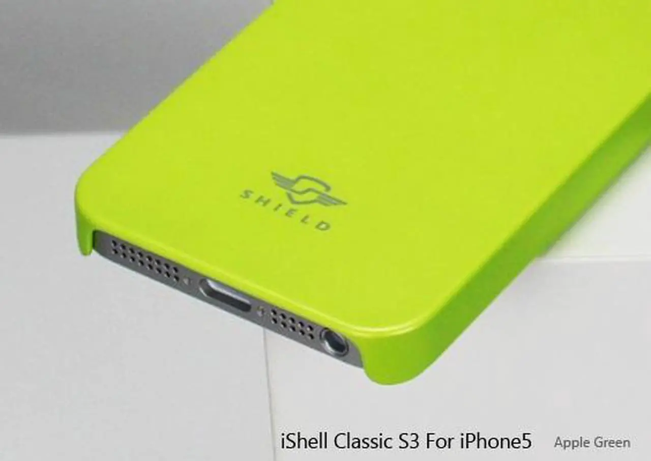 Main image of Shield classic iShell Green Snap-On Case + High Quality Screen Protector for iPhone 5 Model CS-APP-iP5-GRN