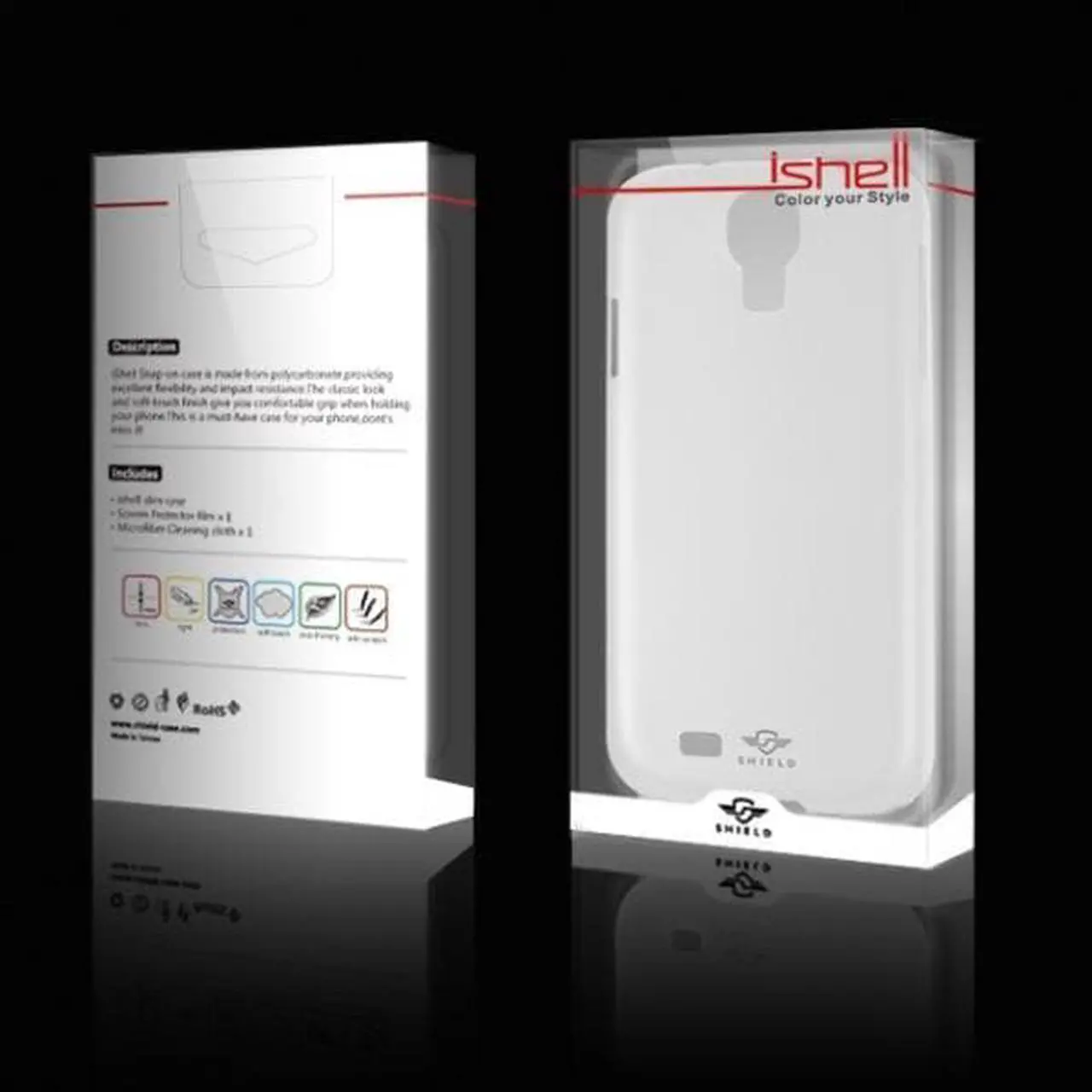Alt view image 4 of 5 - iShell Classic White Snap-On Case + High Quality Screen Protector for Samsung Galaxy S4 Model CS-SAM-S4-WH