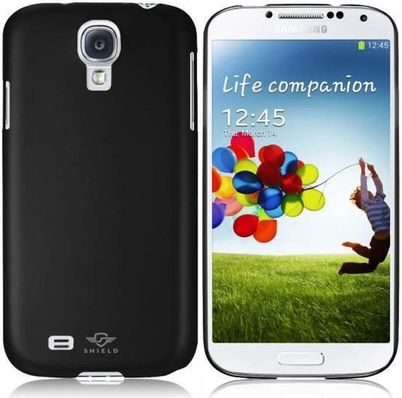 Alt view image 2 of 5 - iShell Classic Black Snap-On Case + High Quality Screen Protector for Samsung Galaxy S4 Model CS-SAM-S4-BK